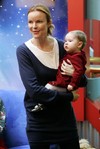 Marcia Cross and children at a shopping mall, Los Angeles, on Dec 23