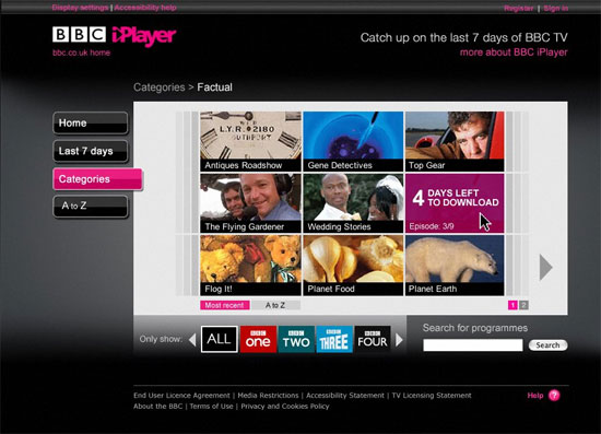 In Pictures: The BBC's New IPlayer