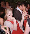 Meryl Streep dancing with the cast of the film 'Mamma Mia' celebrating the end of filming in Skopelos, Greece 