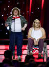 Matt Lucas and David Walliams as Little Britain's Lou and Andy at National Television Awards, Royal Albert Hall, London, on Oct 31.