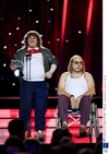 Matt Lucas and David Walliams as Little Britain's Lou and Andy at National Television Awards, Royal Albert Hall, London, on Oct 31