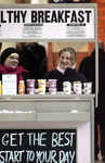 Laura O'Toole, girlfriend of Daniel Radcliffe, at her organic breakfast stall at Liverpool Street Station, on Nov 09