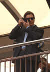 Christian Bale taking pictures of paparazzo at the shooting 'Batman: The Dark Knight' film, Hong Kong, on Nov 09