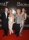 Alfie Allen, Jaime Winstone, Elaine Winstone and Lois Winstone at 'Beowulf' Film Premiere, London, on Nov 11