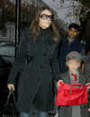 Liz Hurley and son Damian leaving their home en route to his school, London, on Nov 12