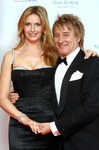 Rod Stewart and Penny Lancaster at The Emeralds and Ivy Ball, Old Billingsgate Market, London, on Nov 30