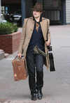 Pete Doherty leaving after a visit to Amy Winehouse in East London, on Dec 04.