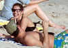 Kelly Brook and Billy Zane on Salines beach in St Barthelemy, on Jan 05