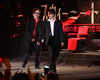 Director Tim Burton and Johnny Depp on stage at 'Sweeney Todd: The Demon Barber of Fleet Street' film premiere, Tokyo, on Jan 08
