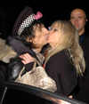 Jo and Ronnie Wood leaving Punk nightclub at Kate Moss 34th birthday party, London, on Jan 16