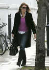 Liz Hurley near her Fulham home, London, on Jan 23