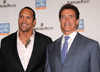 Governator Arnold Schwarzenegger and Dwayne 'The Rock' Johnson at Audemars Piguet press conference to celebrate its 8 year partnership with After School All Stars Foundation, Beverly Hills, on Feb 13