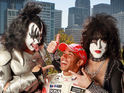 Formula 1 superstar Lewis Hamilton with legendary rockers Kiss