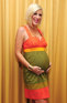 Tori Spelling wearing a Trina Turk dress