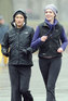 Kate Hudson and Anne Hathaway on the set of 'Bride Wars' 