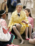 Taylor Momsen on the set of <em>Gossip Girl</em>
