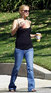 Nicole Richie and Joel Madden take baby Harlow out for a walk in Glendale, California