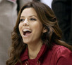 Eva Longoria Parker watching the Nancy vs Lyon Villeurbanne basketball match in Nancy, France