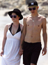 Kelly Osbourne and her boyfriend Luke Worrel walking along the beach in Malibu,
