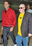 David Walliams and Matt Lucas arriving at Heathrow Airport