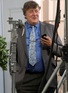 Stephen Fry on the set of 'Kingdom' in Norfolk