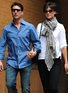 Tom Cruise and Katie Holmes arrive at the Minetta Theater in New York