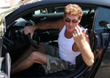 David Hasselhoff out in his new Audi R8 in Malibu, Los Angeles