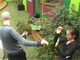 Rachel and Mikey launch water fight