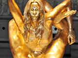 Gold Kate Moss statue goes on show