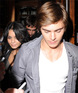 Zac Efron and Vanessa Anne Hudgens exiting the Apollo Theatre after watching the 'Rain Man' play, Shaftesbury Avenue, London, Britain