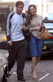Kelly Brook and boyfriend Danny Cipriani leaving her flat in London