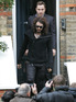 Russell Brand and David Walliams leaving Brand's London home