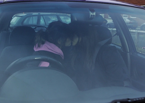 Lesbians Making Out In Car