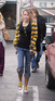 Miley Cyrus and Billy Ray Cyrus have lunch with the family and her boyfriend Justin Gaston at Paty's restaurant in Toluca Lake
