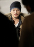 Ashton Kutcher during an MTV interview at the MySpace lounge