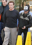 Arnold Schwarzenegger leaving Giuseppe Franco Hair Salon with daughter Christina