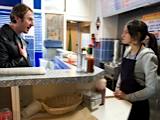 Len threatens Tina in the kebab shop