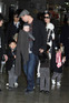 Brad Pitt and Angelina Jolie with family arriving at Narita International airport, Chiba, Japan