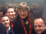Stephen Fry tweets from stuck lift