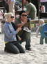 Gwen Stefani pushes baby Zuma in a swing as husband Gavin Rossdale takes a picture as they spend the afternoon at a Beverly Hills Park, Beverly Hills