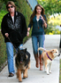 Miley Cyrus and Billy Ray Cyrus taking their dogs for a walk on Easter Sunday