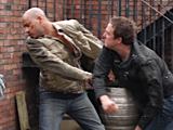 2554: Warren and Calvin brawl in the village