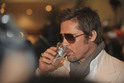 Brad Pitt drinking a cup of water at the the Festival Palace 2009 Cannes Film Festival, France