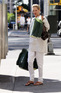 Uma Thurman out shopping all in white in Upper West Side, NYC