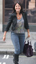 Davina McCall on her way into Radio 1 for a chat with Chris Moyles