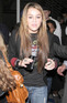 Miley Cyrus is mobbed by fans following her performance at The Grove, Los Angeles, California .