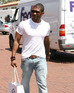 American R'n'B singer Usher Raymond returns to his Ferrari after shopping at Cross Creek, Los Angeles