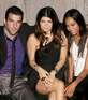 Fergie of the Black Eyed Peas relaxes with Star Trek stars Zachary Quinto and Zoe Saldana