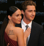 Megan Fox and Shia LaBeouf smiling for the camera's at the German premiere of 'Transformers - Revenge Of The Fallen' in Berlin, Germany