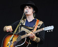 Pete Doherty performing at Glastonbury Festival. Somerset, England.